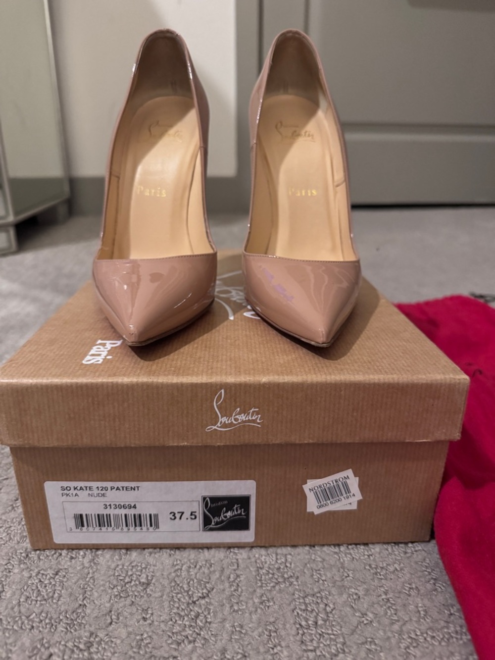 Christian Louboutin Nude Patent Pointed-Toe Pumps - Blush